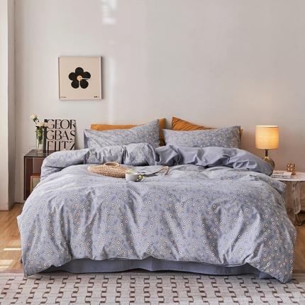 91家纺网 家纺一手货源 找家纺 希文 2022新款40s加密全棉水洗棉印花四件套 素锦