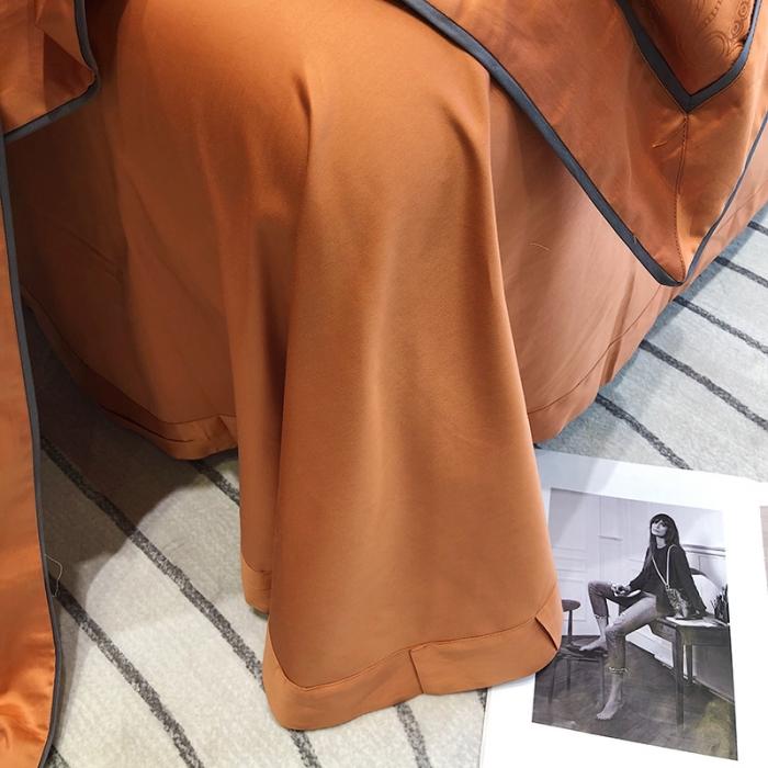 91家纺网 家纺一手货源 找家纺 黑白森林秋冬新品 100支贡缎提花四件套全棉纯棉