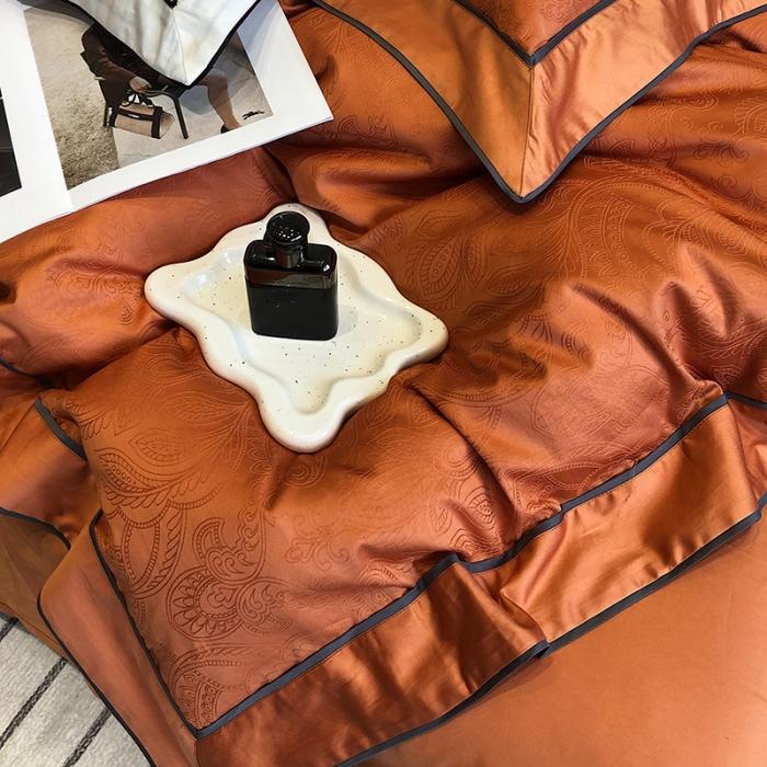 91家纺网 家纺一手货源 找家纺 黑白森林秋冬新品 100支贡缎提花四件套全棉纯棉