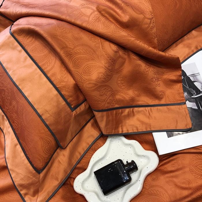 91家纺网 家纺一手货源 找家纺 黑白森林秋冬新品 100支贡缎提花四件套全棉纯棉