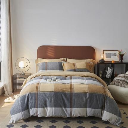 91家纺网 家纺一手货源 找家纺 （总）希文 2022秋冬新品全棉生态磨毛四件套 小号床笠款