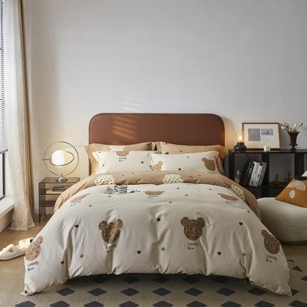 91家纺网 家纺一手货源 找家纺 （总）希文 2022秋冬新品全棉生态磨毛四件套 小号床笠款