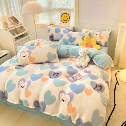 91家纺网 家纺一手货源 找家纺 （总）金爱家 2023新款牛奶绒小清新四件套