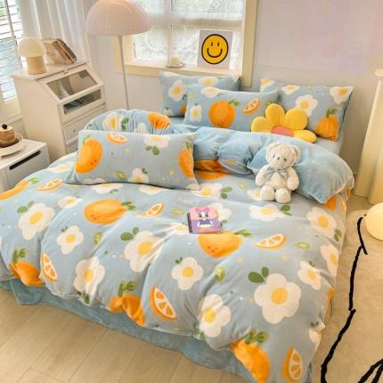 91家纺网 家纺一手货源 找家纺 （总）金爱家 2023新款牛奶绒小清新四件套