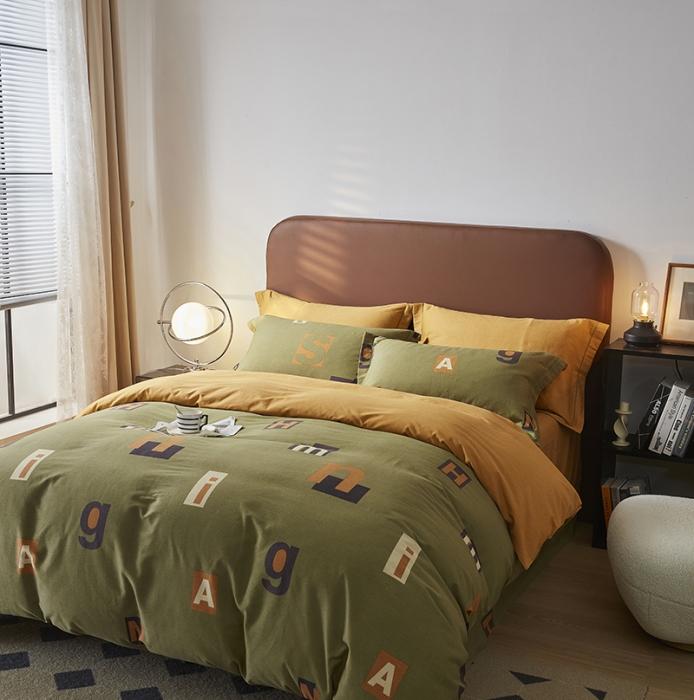 91家纺网 家纺一手货源 找家纺 希文 2022秋冬新品全棉生态磨毛四件套 卡罗