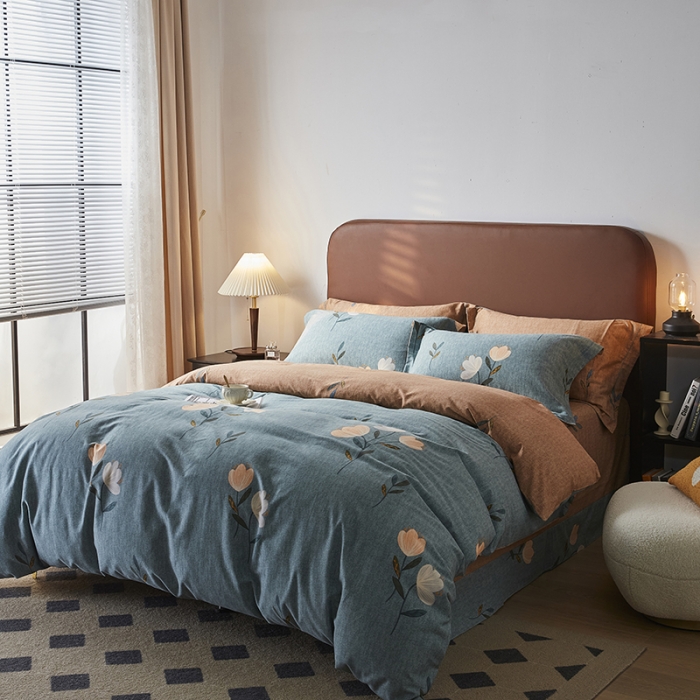 91家纺网 家纺一手货源 找家纺 希文 2022秋冬新品全棉生态磨毛四件套 倾心-绿