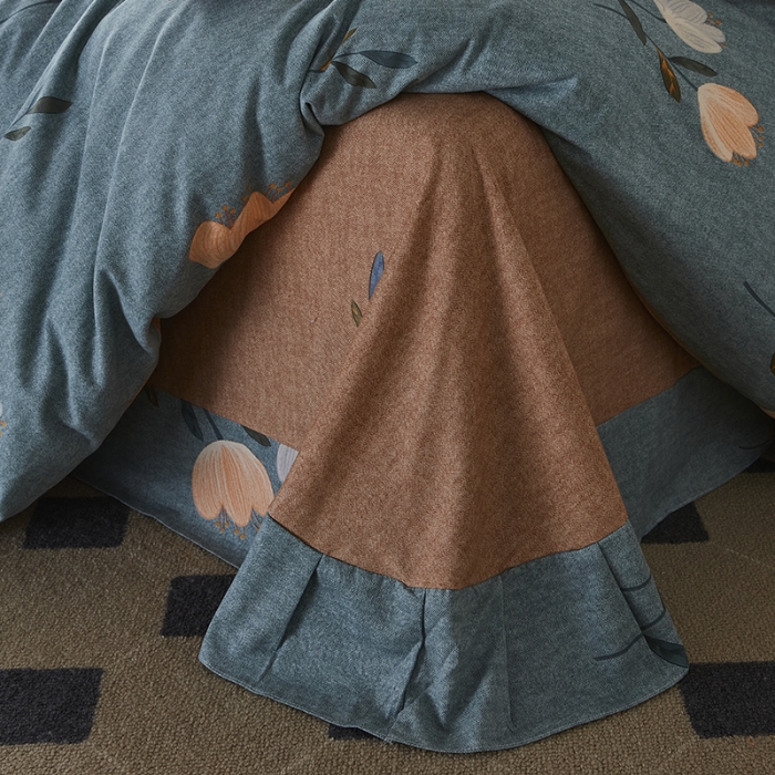 91家纺网 家纺一手货源 找家纺 希文 2022秋冬新品全棉生态磨毛四件套 倾心-绿