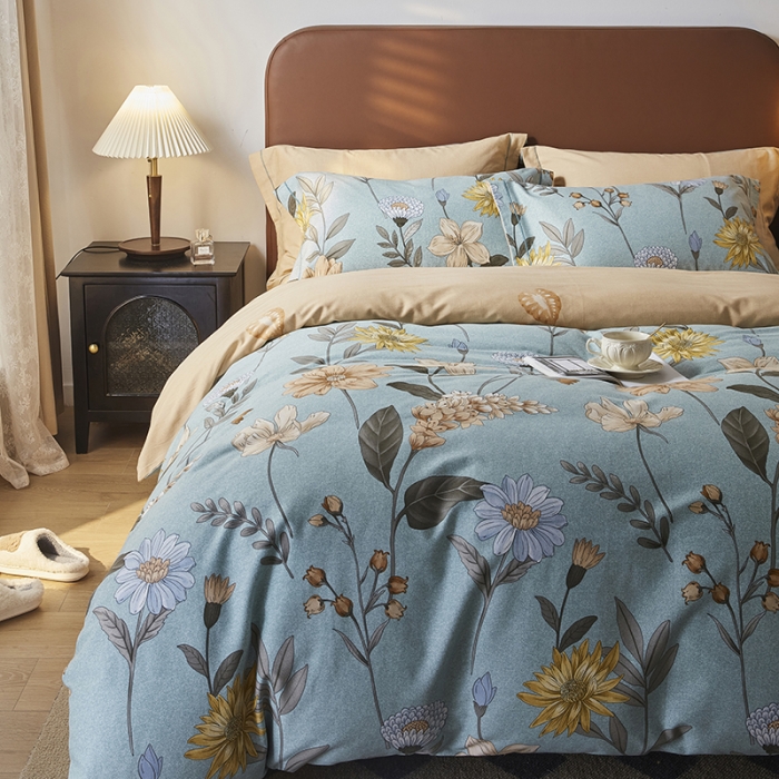 91家纺网 家纺一手货源 找家纺 希文 2022秋冬新品全棉生态磨毛四件套 森林之谜-绿