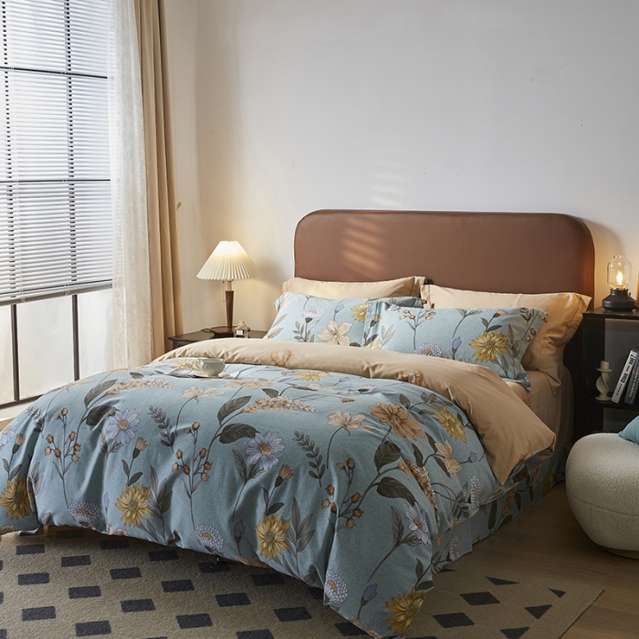 91家纺网 家纺一手货源 找家纺 希文 2022秋冬新品全棉生态磨毛四件套 森林之谜-绿