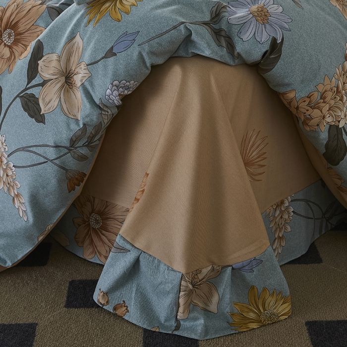 91家纺网 家纺一手货源 找家纺 希文 2022秋冬新品全棉生态磨毛四件套 森林之谜-绿