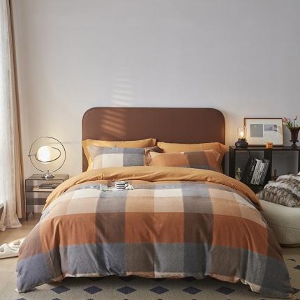 希文 2022秋冬新品全棉生态磨毛四件套 水木年华