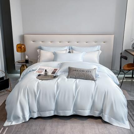 91家纺网 家纺一手货源 找家纺 （总）DC 2024新款100支长绒棉蔚蓝系列--单被套