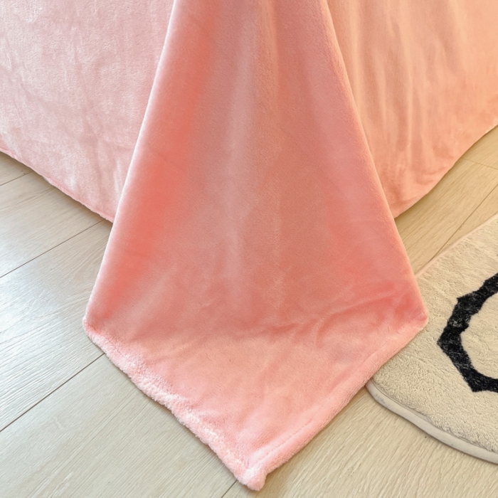 91家纺网 家纺一手货源 找家纺 金爱家 2023新款牛奶绒小清新四件套 爱心兔-粉