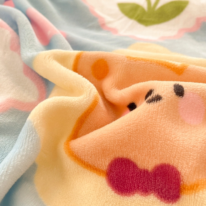 91家纺网 家纺一手货源 找家纺 金爱家 2023新款牛奶绒小清新四件套 朵朵