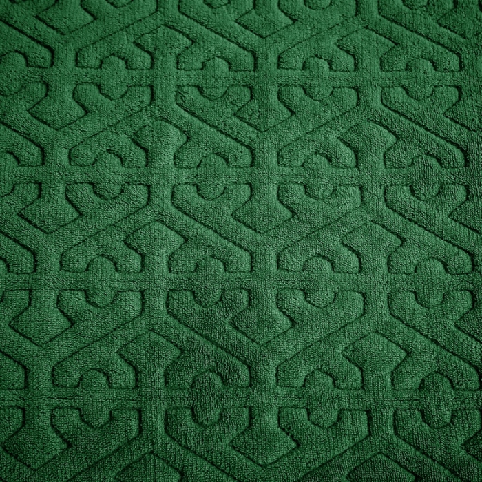 91家纺网 家纺一手货源 找家纺 晶缦 2022新款纯色小花边牛奶绒床盖三件套 暖馨-墨绿