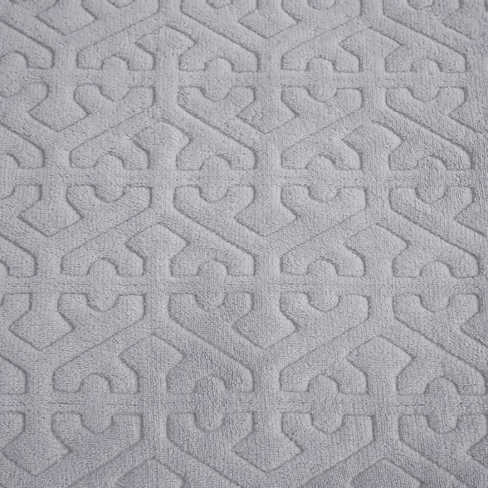 91家纺网 家纺一手货源 找家纺 晶缦 2022新款纯色小花边牛奶绒床盖三件套 暖馨-浅灰