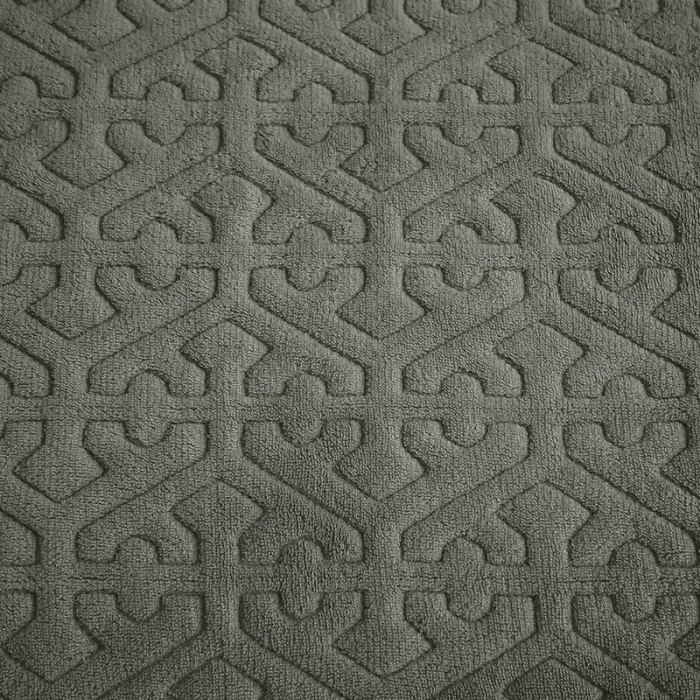 91家纺网 家纺一手货源 找家纺 晶缦 2022新款纯色小花边牛奶绒床盖三件套 暖馨-深灰