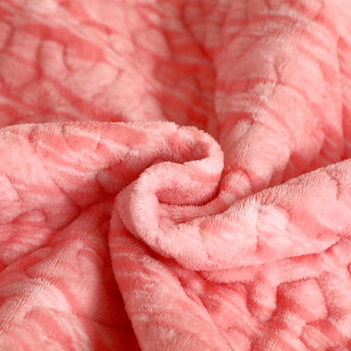 91家纺网 家纺一手货源 找家纺 晶缦 2022新款水波纹色织牛奶绒床盖三件套 涟漪-粉玉