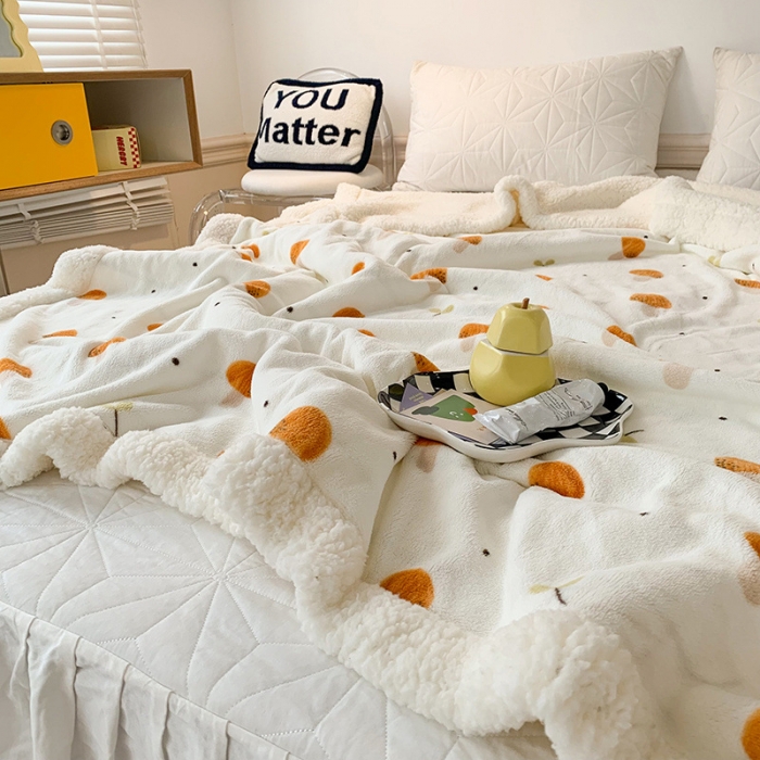 91家纺网 家纺一手货源 找家纺 澳萝拉 2022新款牛奶绒羊羔绒毛毯 蘑菇屋