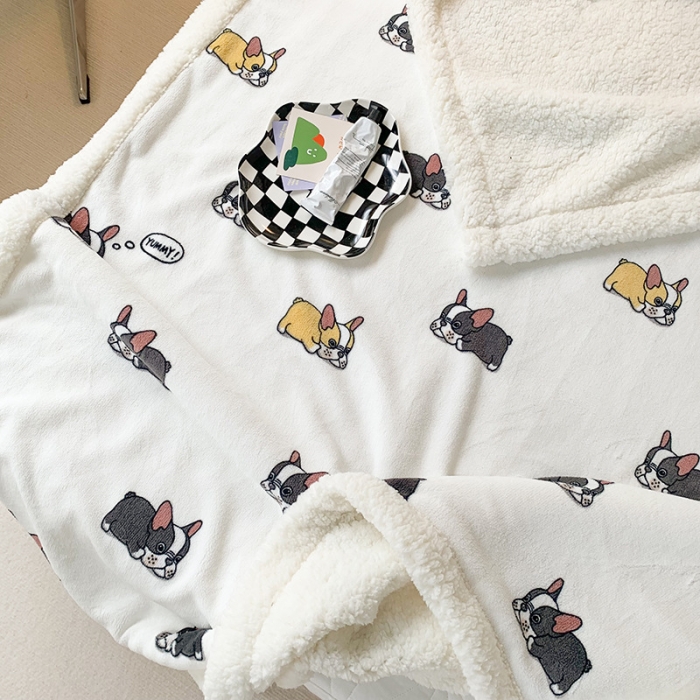 91家纺网 家纺一手货源 找家纺 澳萝拉 2022新款牛奶绒羊羔绒毛毯 趴趴狗