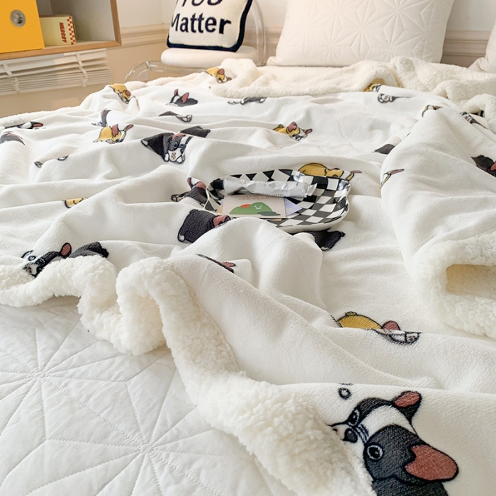 91家纺网 家纺一手货源 找家纺 澳萝拉 2022新款牛奶绒羊羔绒毛毯 趴趴狗