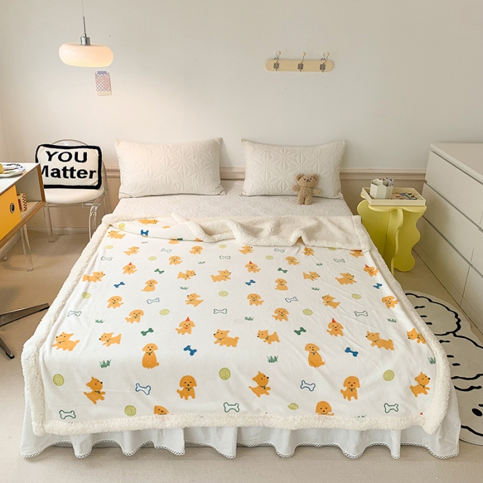 91家纺网 家纺一手货源 找家纺 澳萝拉 2022新款牛奶绒羊羔绒毛毯 汪汪队