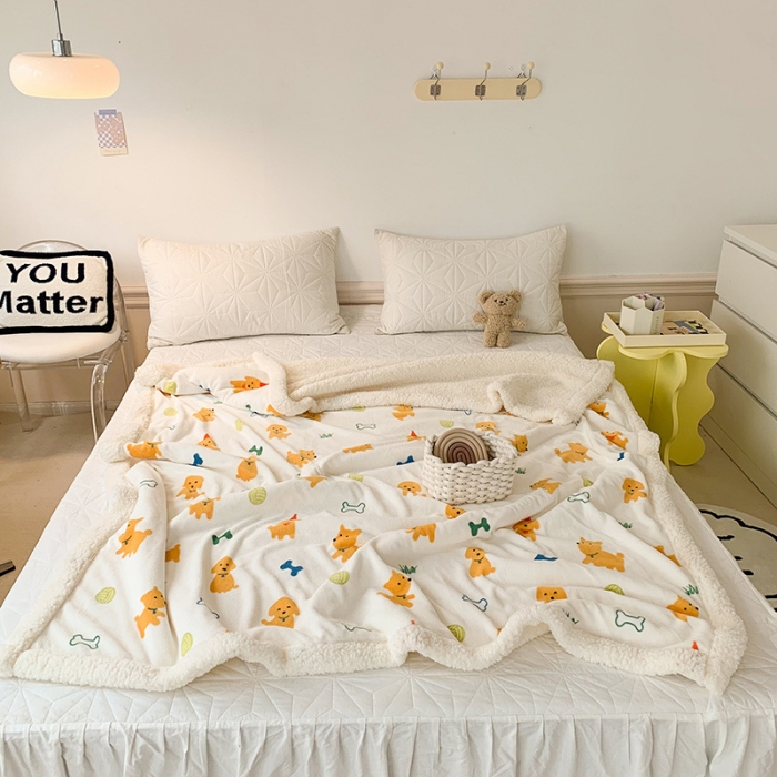 91家纺网 家纺一手货源 找家纺 澳萝拉 2022新款牛奶绒羊羔绒毛毯 汪汪队