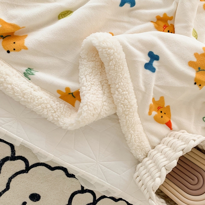 91家纺网 家纺一手货源 找家纺 澳萝拉 2022新款牛奶绒羊羔绒毛毯 汪汪队