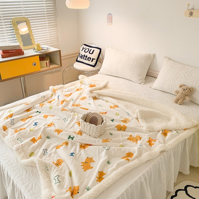 91家纺网 家纺一手货源 找家纺 澳萝拉 2022新款牛奶绒羊羔绒毛毯 汪汪队