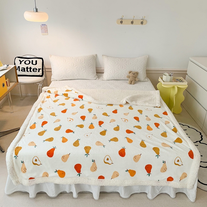 91家纺网 家纺一手货源 找家纺 澳萝拉 2022新款牛奶绒羊羔绒毛毯 小香梨