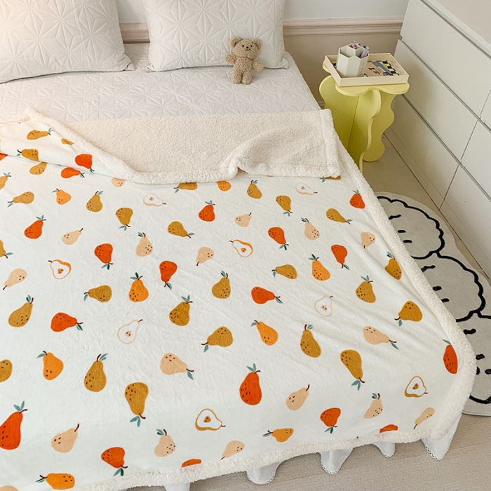 91家纺网 家纺一手货源 找家纺 澳萝拉 2022新款牛奶绒羊羔绒毛毯 小香梨