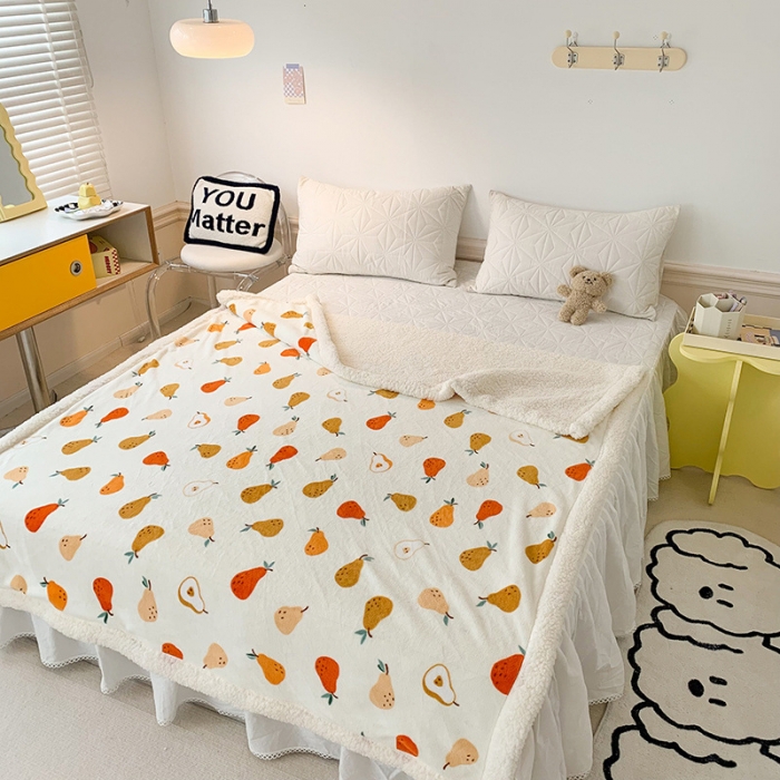 91家纺网 家纺一手货源 找家纺 澳萝拉 2022新款牛奶绒羊羔绒毛毯 小香梨