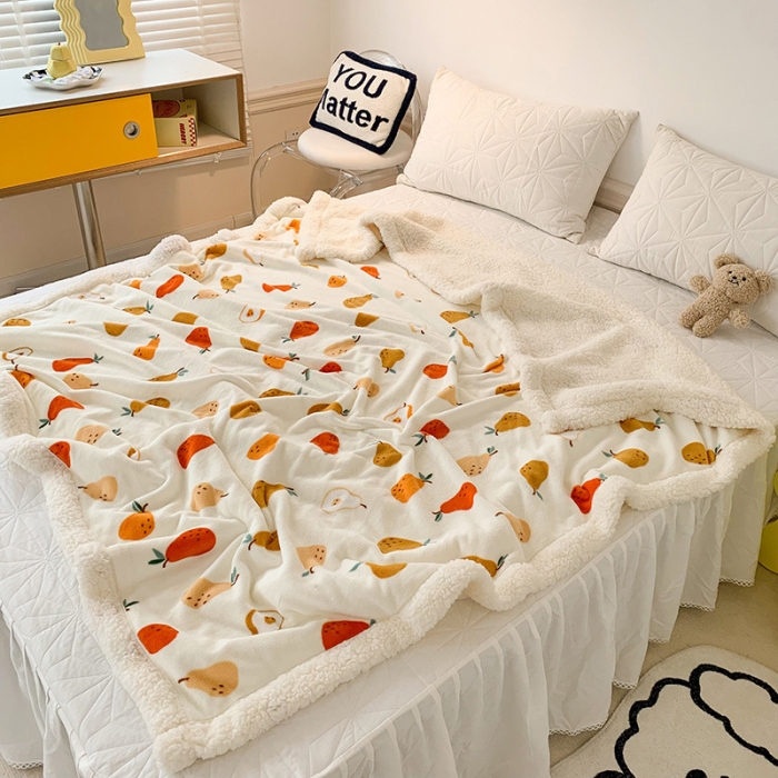 91家纺网 家纺一手货源 找家纺 澳萝拉 2022新款牛奶绒羊羔绒毛毯 小香梨