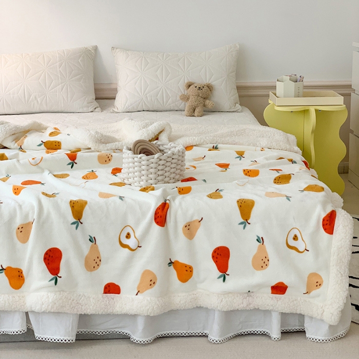 91家纺网 家纺一手货源 找家纺 澳萝拉 2022新款牛奶绒羊羔绒毛毯 小香梨