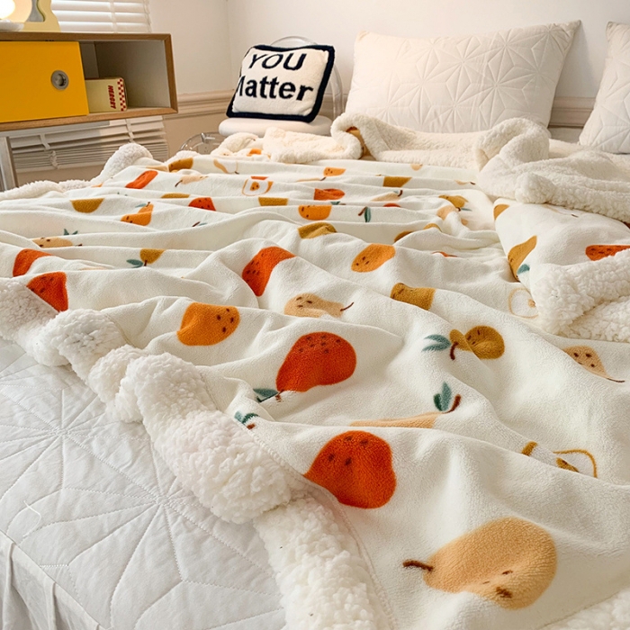 91家纺网 家纺一手货源 找家纺 澳萝拉 2022新款牛奶绒羊羔绒毛毯 小香梨