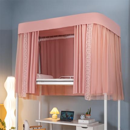 91家纺网 家纺一手货源 找家纺 新款U型双轨道双皮条伸缩床帘学蚊帐XD-8 奶茶