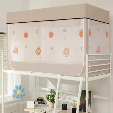 91家纺网 家纺一手货源 找家纺 （总）夏彩新款学生数码铁艺烤漆支架（带风扇杆）遮光一体式蚊帐