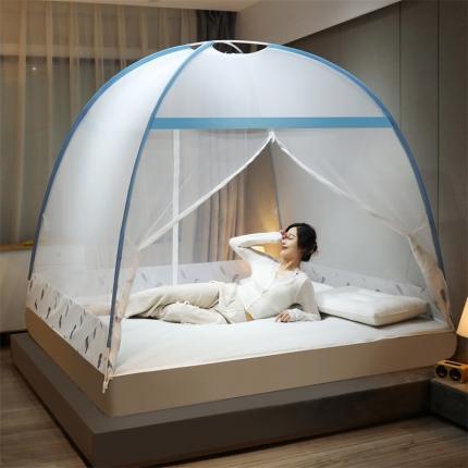 91家纺网 家纺一手货源 找家纺 （总）梦精灵 经典加高加密蒙古包防蚊便捷魔术蚊帐（1.7m加高蚊帐）
