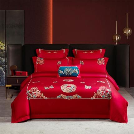 91家纺网 家纺一手货源 找家纺 （总）高大尚 2022 新品 60s长绒棉婚庆系列-福子满堂