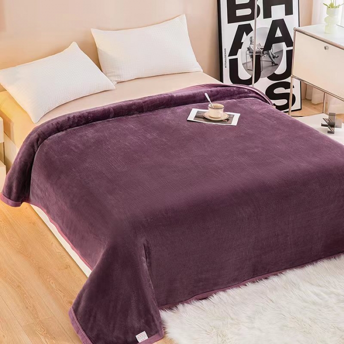 91家纺网 家纺一手货源 找家纺 总-千荨2024新款300克纯色牛奶绒毛毯