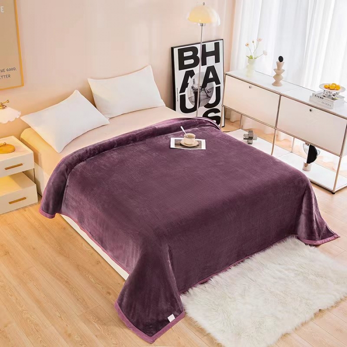 91家纺网 家纺一手货源 找家纺 总-千荨2024新款300克纯色牛奶绒毛毯