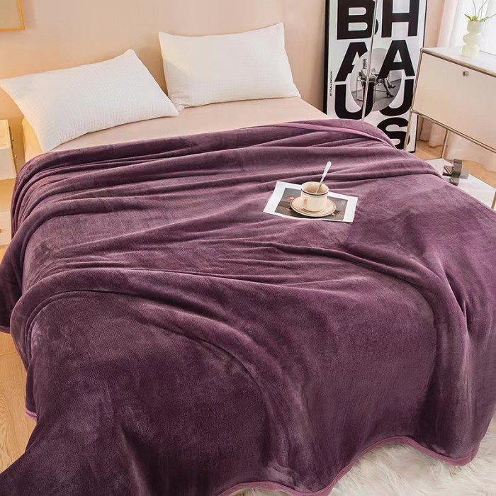 91家纺网 家纺一手货源 找家纺 总-千荨2024新款300克纯色牛奶绒毛毯