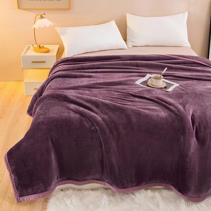 91家纺网 家纺一手货源 找家纺 总-千荨2024新款300克纯色牛奶绒毛毯