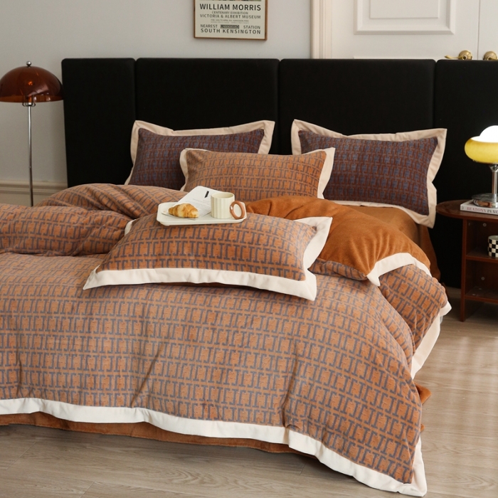 91家纺网 家纺一手货源 找家纺 （总） 2023新款高端牛奶洛克绒被套重磅婴儿绒四件套宝宝绒