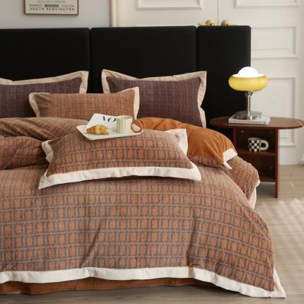 91家纺网 家纺一手货源 找家纺 （总） 2023新款高端牛奶洛克绒被套重磅婴儿绒四件套宝宝绒