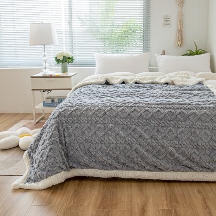 91家纺网 家纺一手货源 找家纺 （总）网客家纺 2024新款塔芙绒提花羊羔绒盖毯