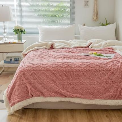 91家纺网 家纺一手货源 找家纺 （总）网客家纺 2024新款塔芙绒提花羊羔绒盖毯