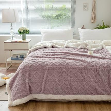 91家纺网 家纺一手货源 找家纺 （总）网客家纺 2024新款塔芙绒提花羊羔绒盖毯