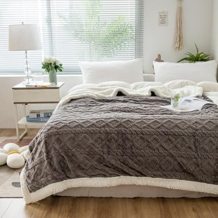 91家纺网 家纺一手货源 找家纺 （总）网客家纺 2024新款塔芙绒提花羊羔绒盖毯