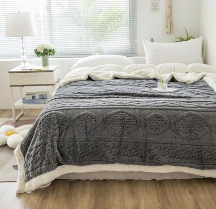 91家纺网 家纺一手货源 找家纺 （总）网客家纺 2024新款塔芙绒提花羊羔绒盖毯